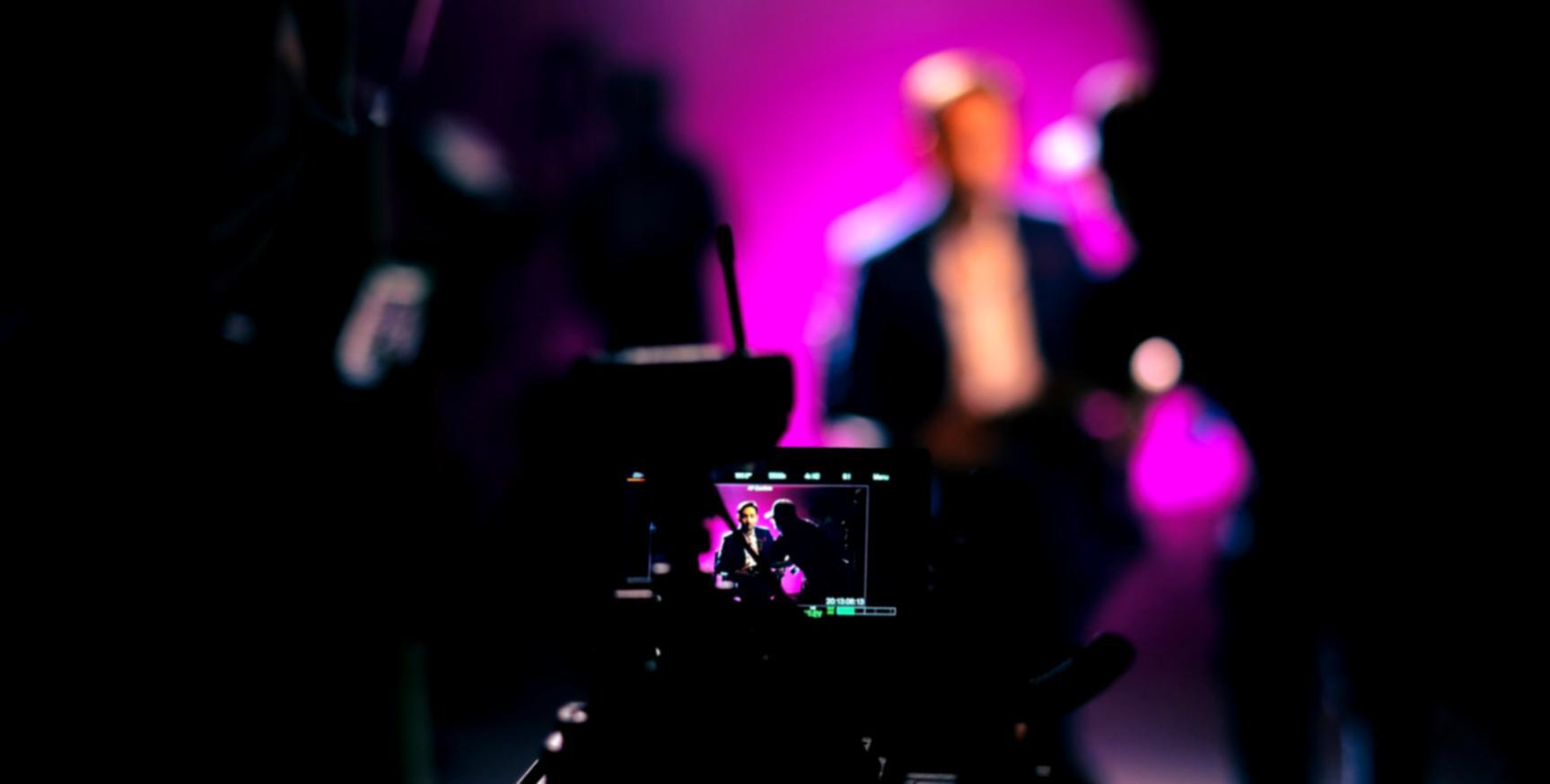 Student working on audio editing project